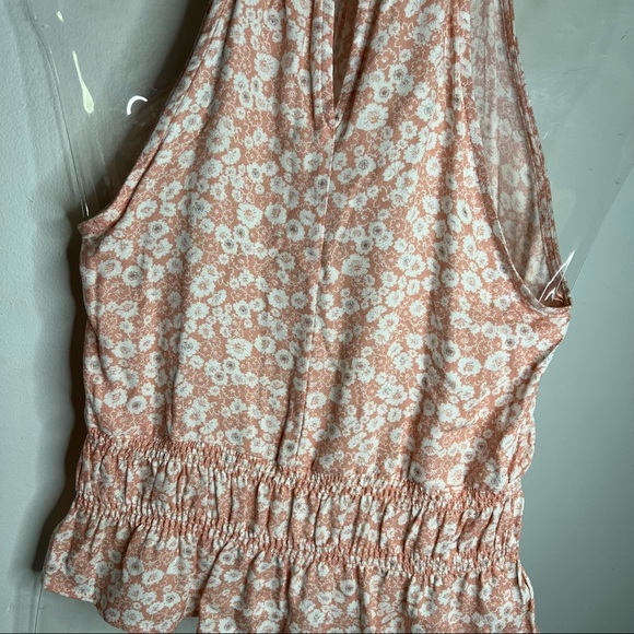 NEW Urban Romantics Pink Floral Mock Neck Halter Sleeveless Tank Top Size XS - Picture 6 of 8